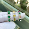 Asscher Cut MultiColor Sapphire Eternity Ring