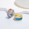 Baguette Cut Rainbow Sapphire Eternity Ring