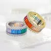 Baguette Cut Rainbow Sapphire Eternity Ring