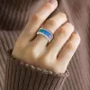 Baguette Cut Rainbow Sapphire Eternity Ring