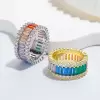 Baguette Cut Rainbow Sapphire Eternity Ring