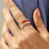 Baguette Cut Rainbow Sapphire Eternity Ring
