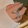 Wide Shank Rainbow Sapphire Cross Ring