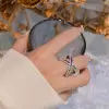 Wide Shank Rainbow Sapphire Cross Ring