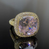 12ct Halo Cushion Cut Classic Paved Engagement Ring