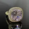 12ct Halo Cushion Cut Classic Paved Engagement Ring