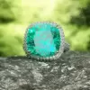12ct Halo Cushion Cut Classic Paved Ring