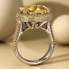 12ct Halo Cushion Cut Classic Paved Ring