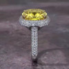 12ct Halo Cushion Cut Paved Ring