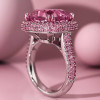 12ct Halo Cushion Cut Paved Ring