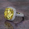 12ct Halo Cushion Cut Paved Ring