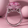 12ct Halo Cushion Cut Paved Ring