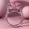12ct Halo Cushion Cut Paved Ring
