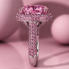 12ct Halo Cushion Cut Paved Ring