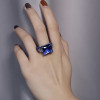 13ct Princess Cut Sapphire Bold Paved Cocktail Ring