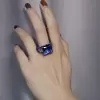 13ct Princess Cut Sapphire Bold Paved Cocktail Ring
