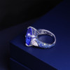 13ct Princess Cut Sapphire Bold Paved Cocktail Ring