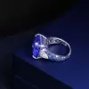 13ct Princess Cut Sapphire Bold Paved Cocktail Ring