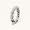 Paved White Sapphire Thick Twisted Ring