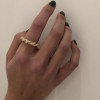 Paved White Sapphire Thick Twisted Ring