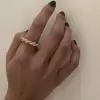 Paved White Sapphire Thick Twisted Ring