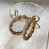 Paved White Sapphire Thick Twisted Ring