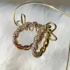 Paved White Sapphire Thick Twisted Ring