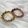 Paved White Sapphire Thick Twisted Ring