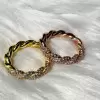 Paved White Sapphire Thick Twisted Ring