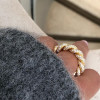Paved White Sapphire Thick Twisted Ring
