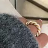 Paved White Sapphire Thick Twisted Ring