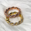 Paved White Sapphire Thick Twisted Ring