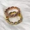 Paved White Sapphire Thick Twisted Ring