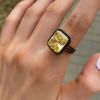 12ct Radiant Cut Yellow Sapphire Cocktail Ring
