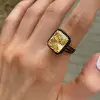 12ct Radiant Cut Yellow Sapphire Cocktail Ring