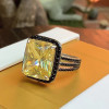 12ct Radiant Cut Yellow Sapphire Cocktail Ring