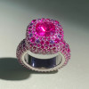 Fuchsia and Pink Sapphire Allover Paved Ring