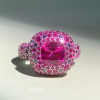 Fuchsia and Pink Sapphire Allover Paved Ring