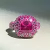 Fuchsia and Pink Sapphire Allover Paved Ring