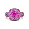 Fuchsia and Pink Sapphire Allover Paved Ring