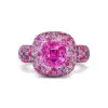Fuchsia and Pink Sapphire Allover Paved Ring