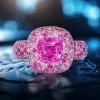 Fuchsia and Pink Sapphire Allover Paved Ring