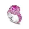 Fuchsia and Pink Sapphire Allover Paved Ring