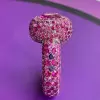 Fuchsia and Pink Sapphire Allover Paved Ring