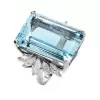 18ct Emerald Cut Aquamarine Vintage Cocktail Ring