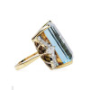 18ct Emerald Cut Aquamarine Vintage Cocktail Ring