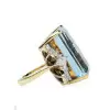 18ct Emerald Cut Aquamarine Vintage Cocktail Ring