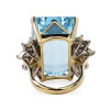 18ct Emerald Cut Aquamarine Vintage Cocktail Ring