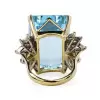18ct Emerald Cut Aquamarine Vintage Cocktail Ring