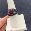 6.7ct Cushion Cut Ruby Bold Paved Ring
